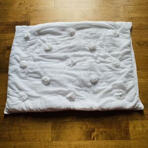 Pottery Barn Teen White Standard Sham large Pom Pom